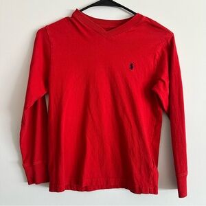 Ralph Lauren Red Kids Cotton Jersey Long-Sleeve Tee Size S (8)